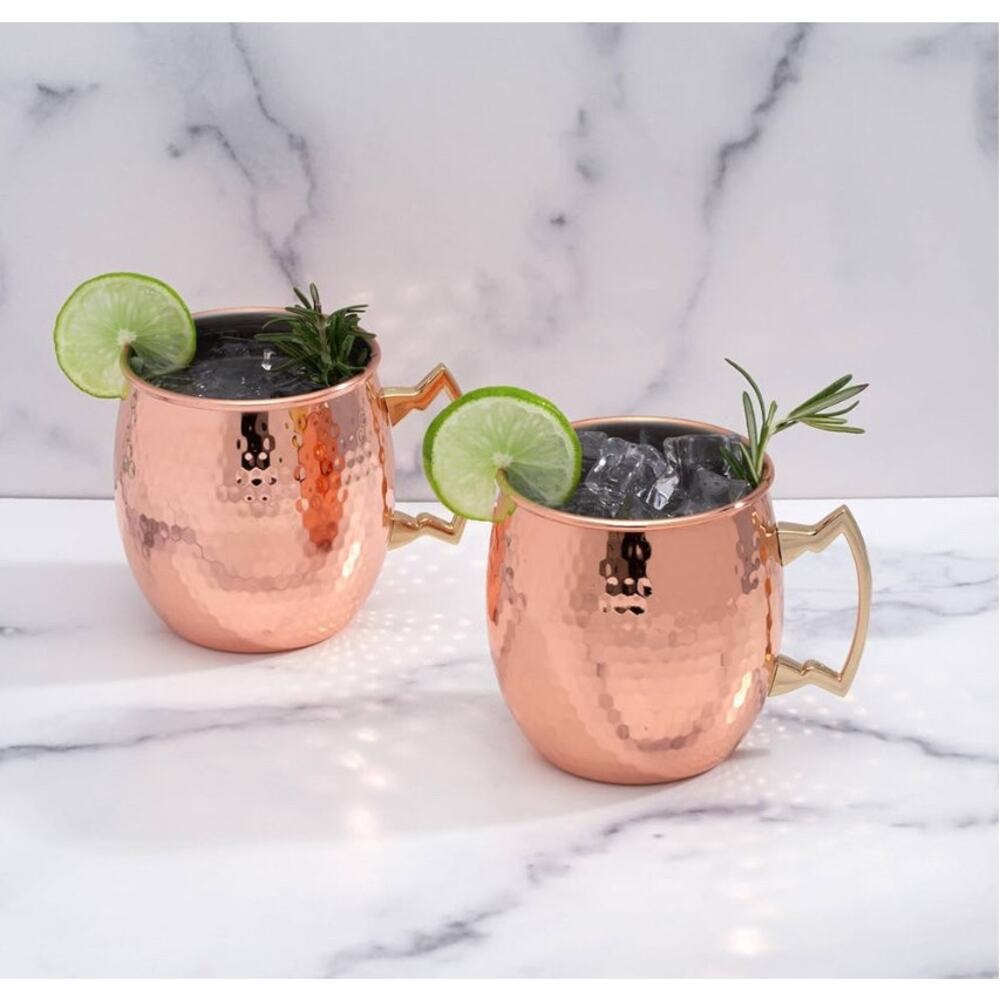 Cambridge 20 Oz Hammered Copper Moscow Mule Mugs